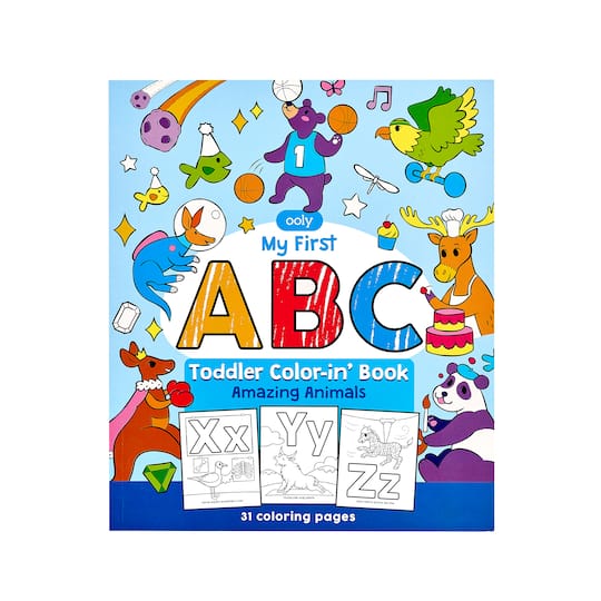 OOLY ABC: Amazing Animals Toddler Color-In' Book in White | 8" x 10" | Michaels®